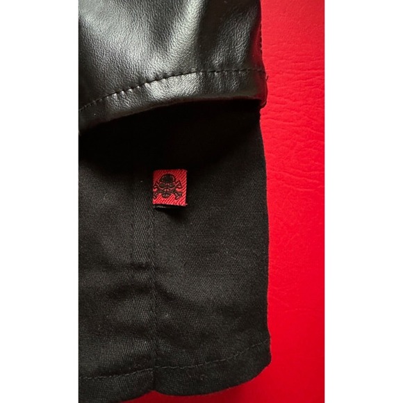 Vintage Y2k Tripp NYC Black Faux Leather Buckles Stud Stretch Cotton Corset Sz 0 - Picture 2 of 16